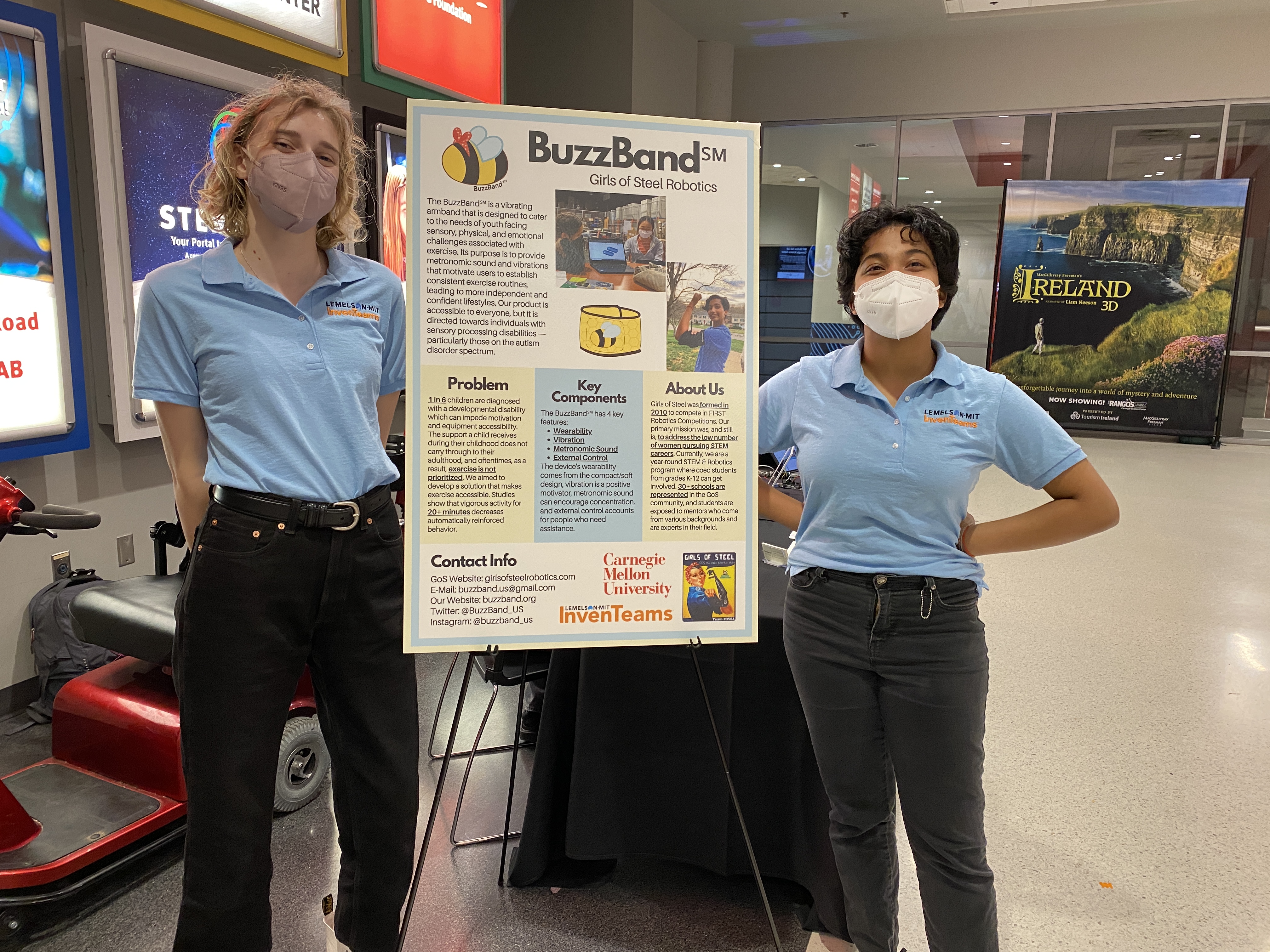 Two BuzzBand members at the Carnegie Science Center outreach event.
