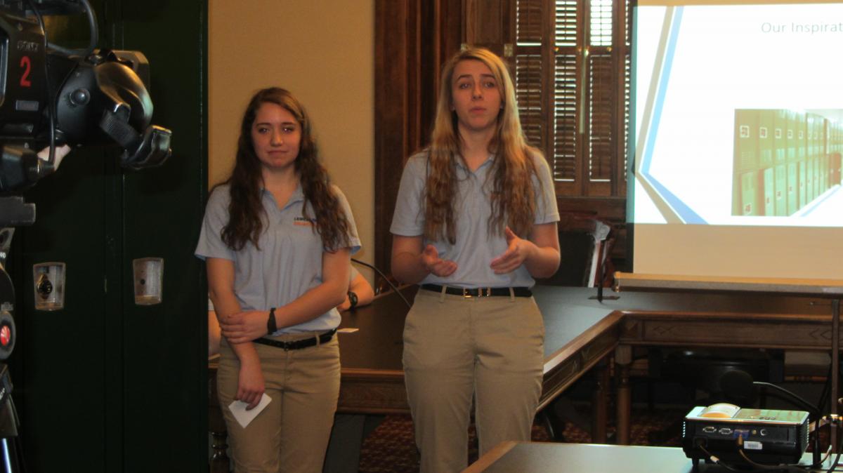 [Anna and Kelley speaking at the Capitol]