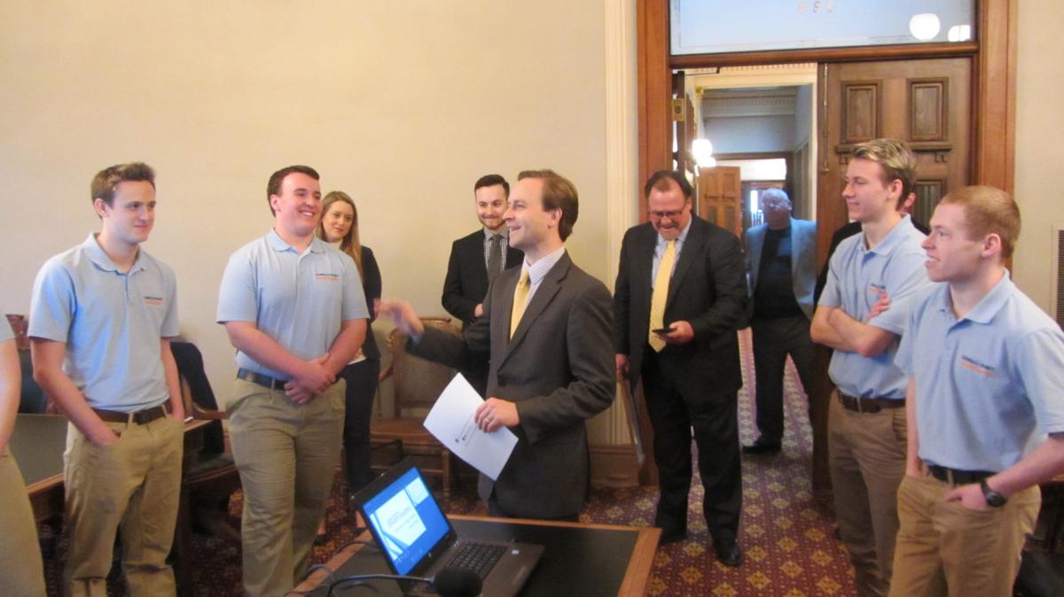 [Speaking with Lt. Governor Calley]