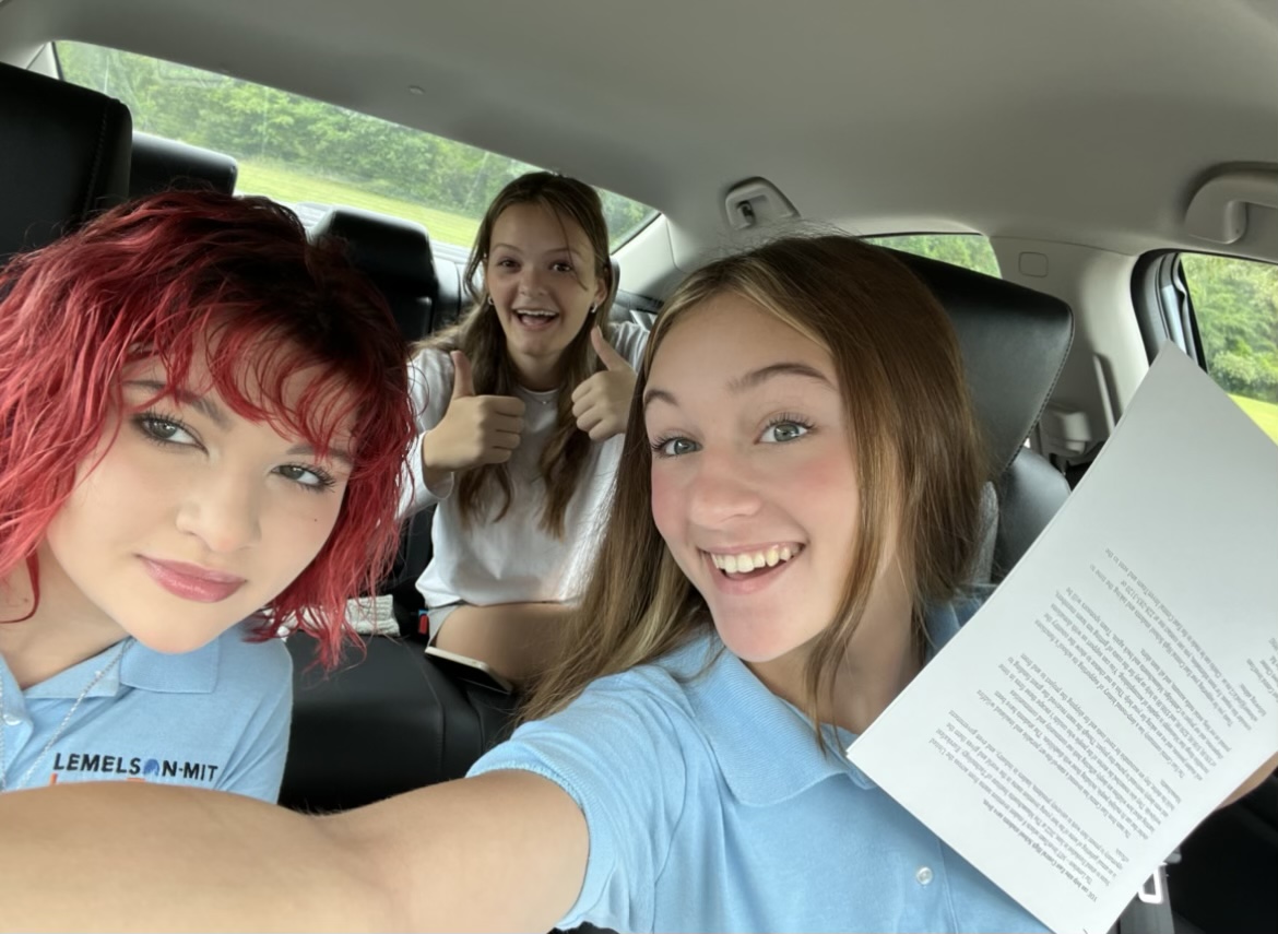 Avery Rogers, Kameryn Bardwell, and Madelyn Bardwell offering sponsorship opportunities to local businesses.