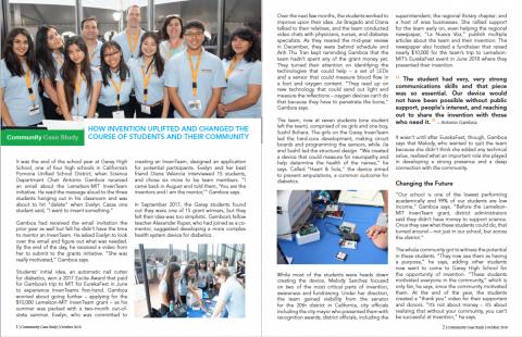 Invention Uplifting Students and Their Community
